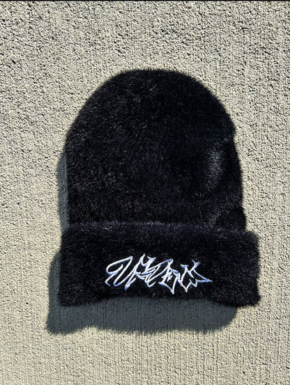 Black Graffiti Mohair Beanie